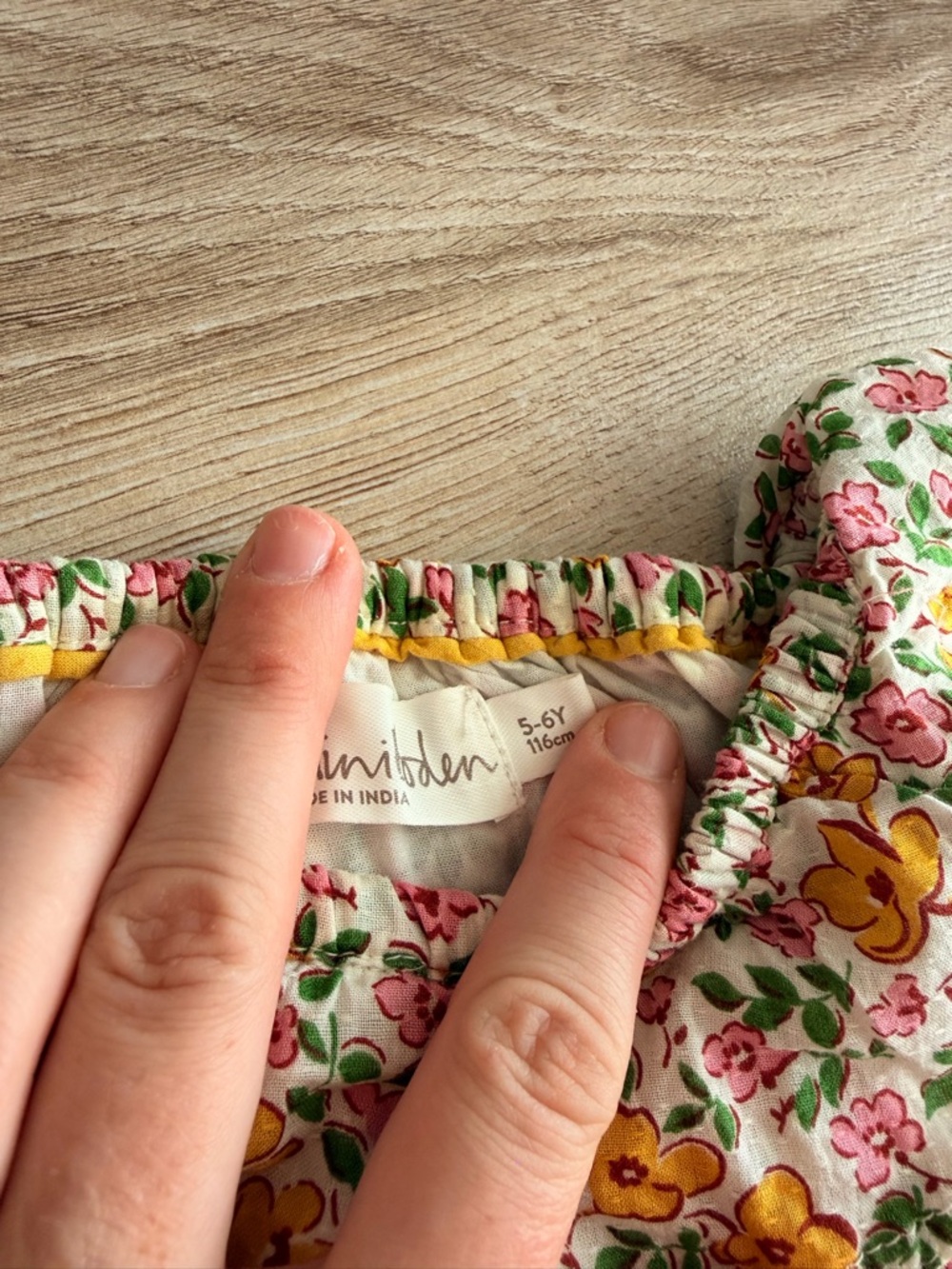 Mini Boden White Floral Ruffle Long-Sleeve Top with Yellow & Pink Flowers - Picture 3 of 4